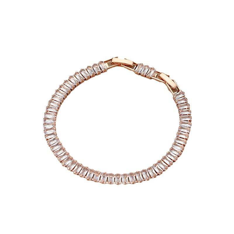 Brățară de tenis la modă cu zirconiu cubic K alb: Super Strălucitor, Nu se Decolorează, Bijuterii de Modă Versatile