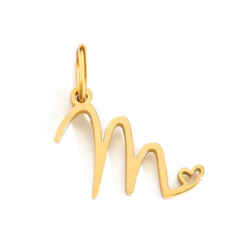 Personalized Initial Letter Alphabet Pendant Stainless Steel Accessories For Diy Necklace Bracelet Jewelry Making Charm Gifts