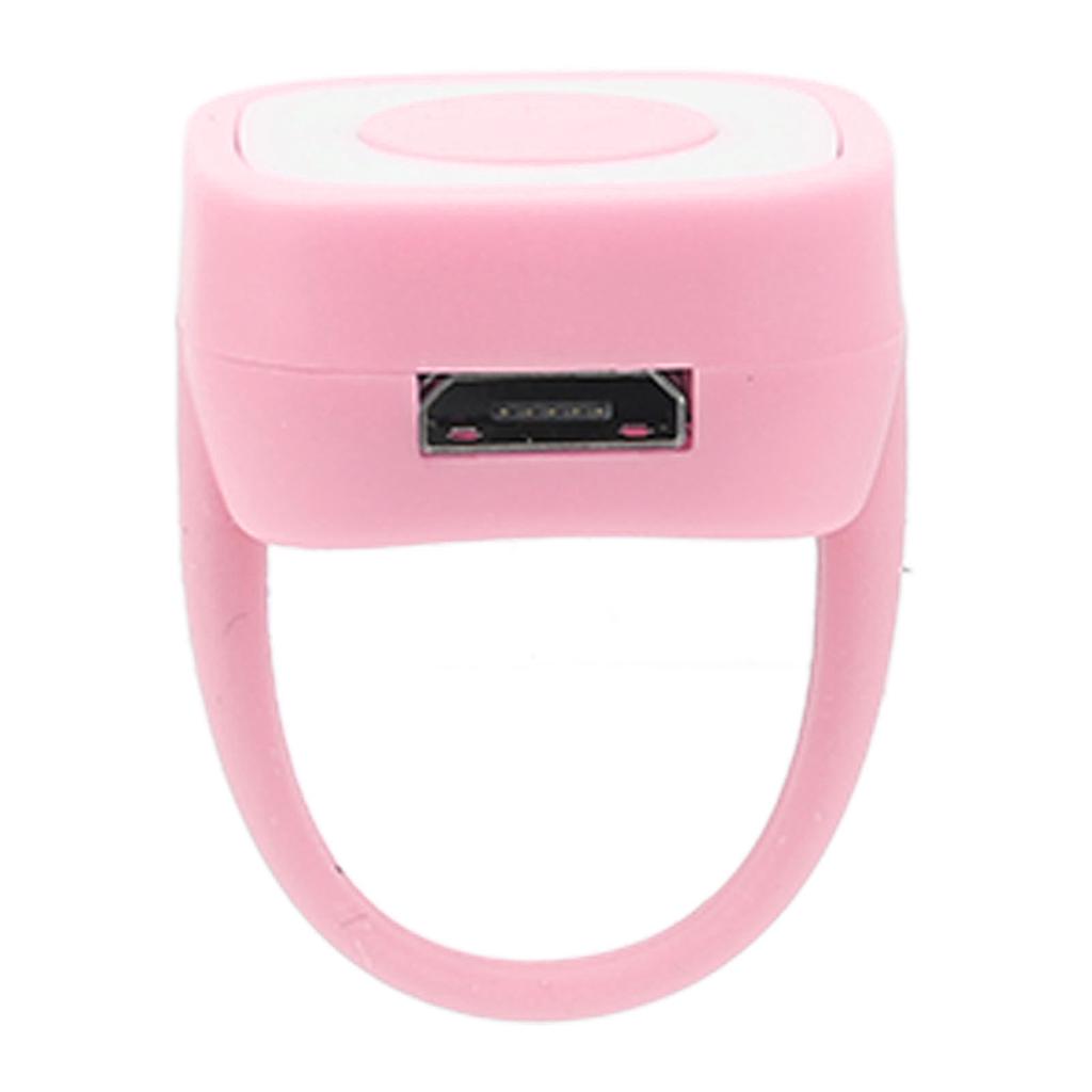 Ring Remote Control Rechargeable Fingertip Bluetooth Button Clicker for Camera Shutter Selfie Button Pink