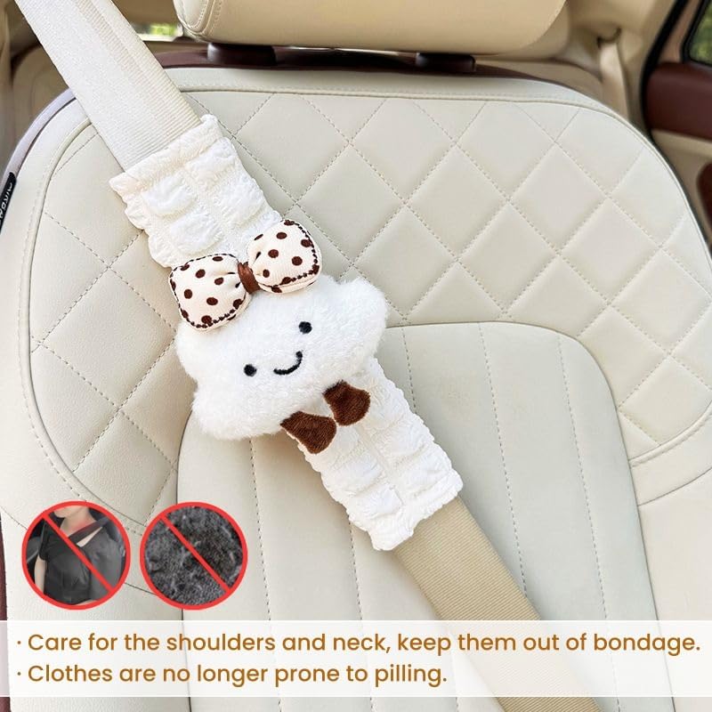 2 PCS Seat Belt Cover Pad, Cute Animal Cartoon Seatbelt Covers for Kids and Adults, Soft Spring Summer Seat Belt Cover, Seatbelt Cushion, Car Seat