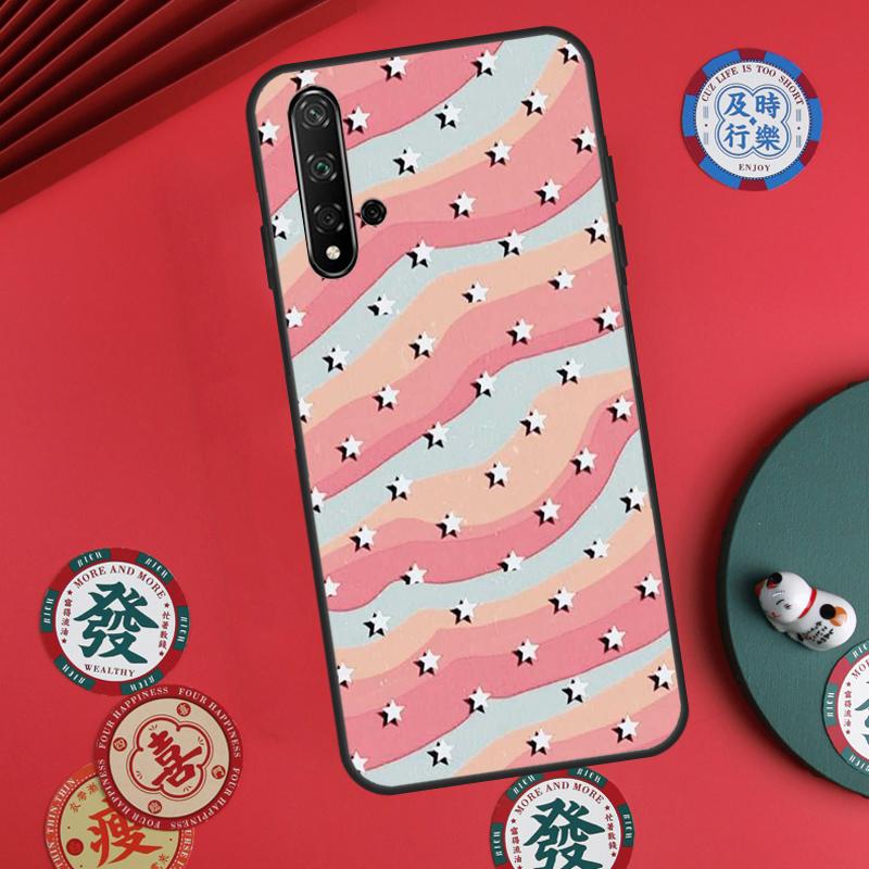 preppy stars lightning pink For Huawei Nova Y73 Y72 Y90 Y70 Y60 Y91 Y61 12s 12i 11i 8i 9 10 SE P40 Lite P60 P30 Pro Case