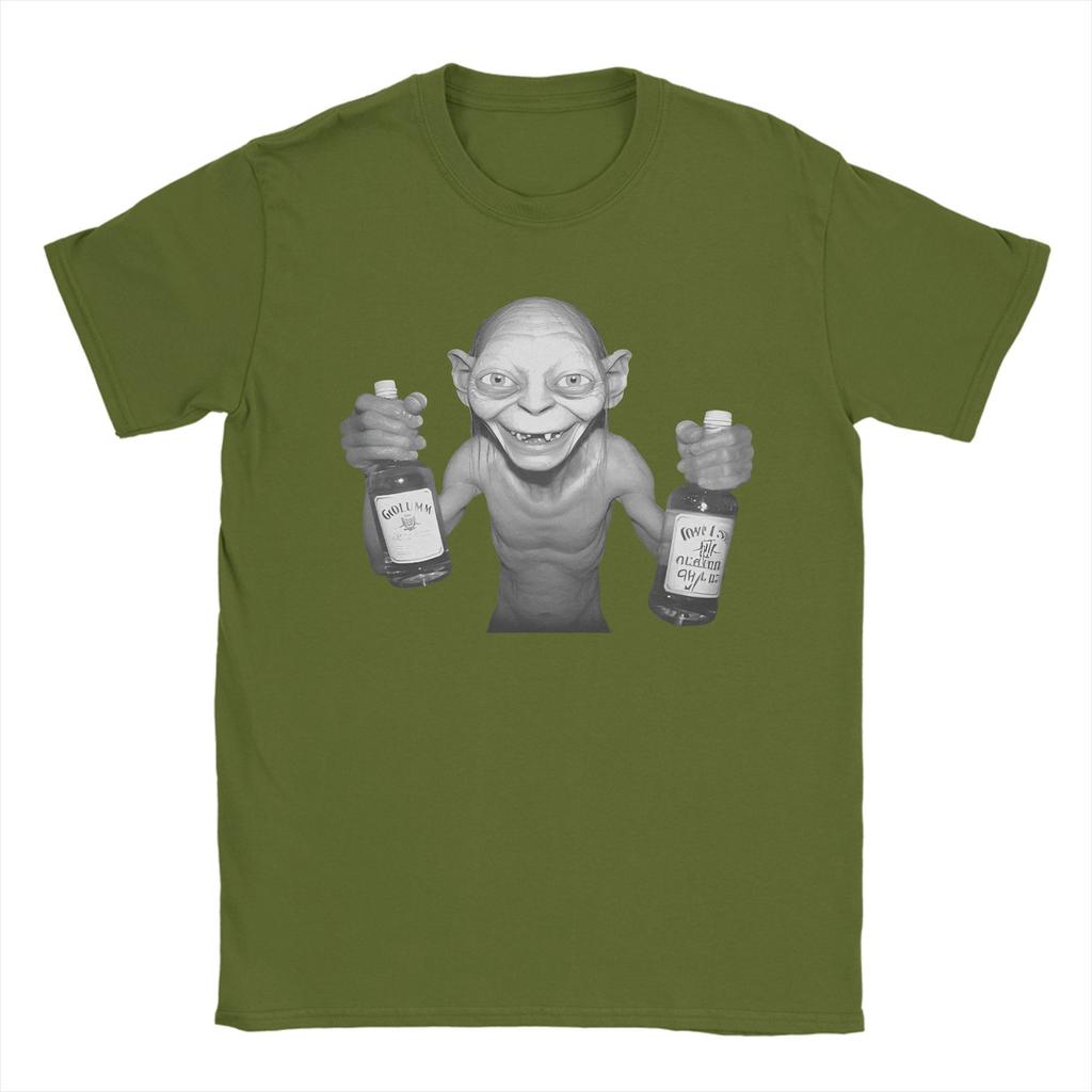 Fashion Gollum drink wine Funny T Shirt For Unisex The Rings Character Cotton T-shirts Short Sleeve Clothing