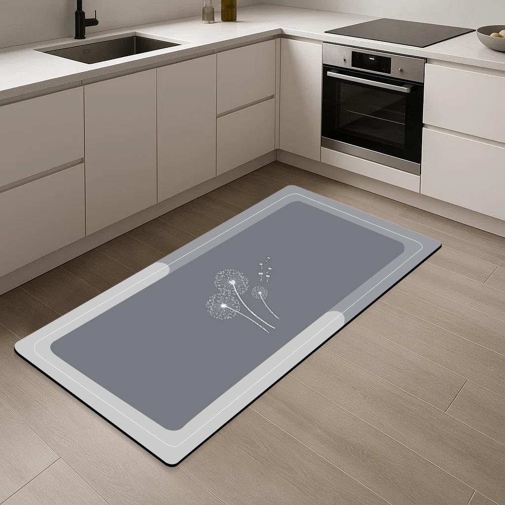 

Диатомитовый коврик для ванной, Нескользящий, Защищающий от плесени, Впитывающий коврик из диатомовой грязи, Прямоугольный коврик для спальни и кухни, Утолщенный придверный коврик. 40x60cm светло-серый