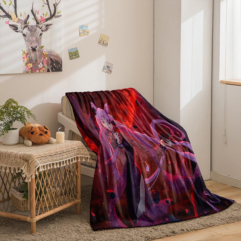 Japanese Beauty Girl Series Flannel Fleece Blanket 3D Printed Sofa Blanket Thickened Blanket