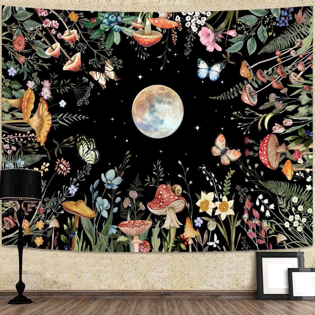 Dreamy Mushroom Tapestry Psychedelic Tapestry Bohemian Hippie Wall Tapestries For Kids Girl Bedroom Living Room Office Decor