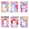 12Sheets Rainbow Horse Children DIY Puzzle Sticker Games Unicorn Birthday Party Make A Face Funny Assemble Jigsaw Stickers Gifts