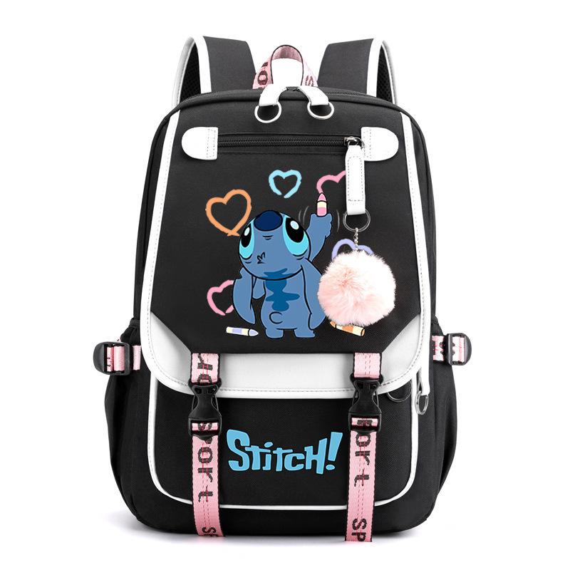 Cute Cartoon Printed Schoolbag Junior High School Student High School Student With Usb Multi-Function Student Schoolbag