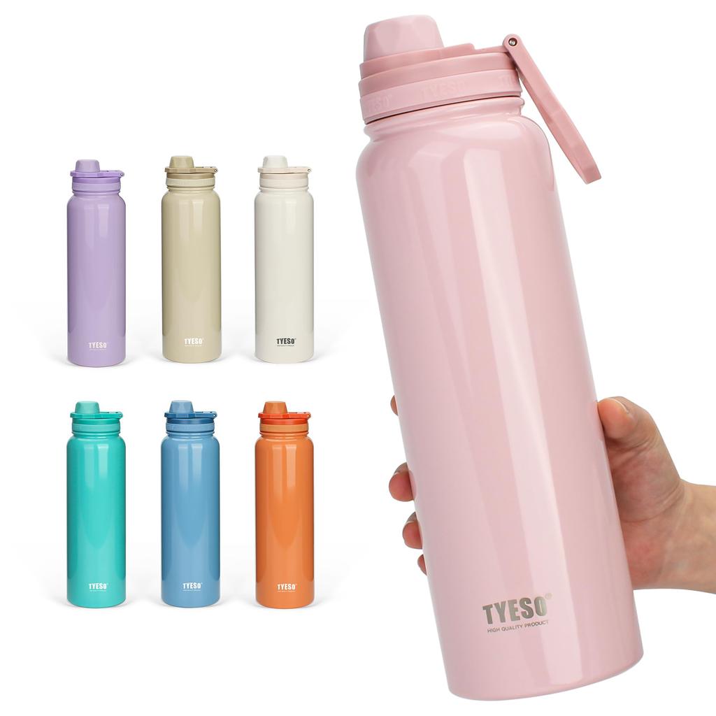 TYESO Water Vacuum Insulated Sports Thermal Insulated Water Direct Wide with 8 Colors Available Bottle, Bottle, 1050ml/1200ml, Bottle, Drinking,