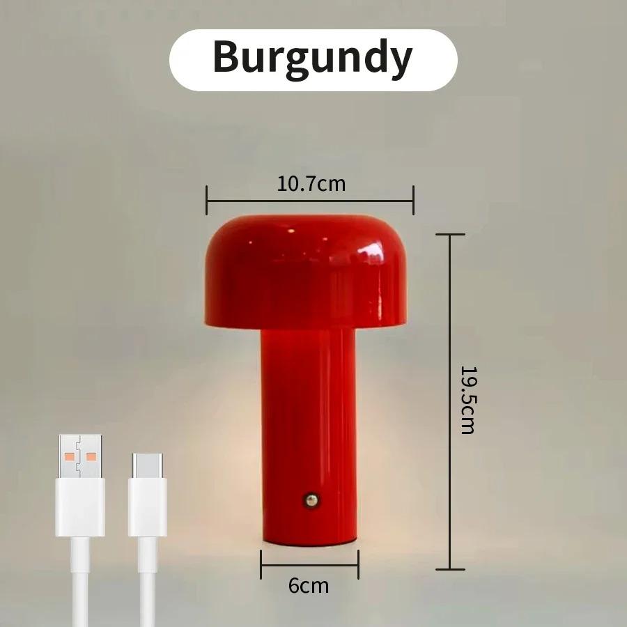 Mushroom Table Lamp C-shaped Charging Three Color Poleless Dimming Night Light Creative Touch Decorative Small Table Lamp