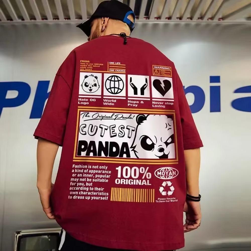 

Летняя новая повседневная свободная футболка с короткими рукавами, мужская модная свободная футболка с принтом, большой размер 8XL, хип-хоп, парная одежда, короткий рукав, хлопковый топ XXXXXL коричневый