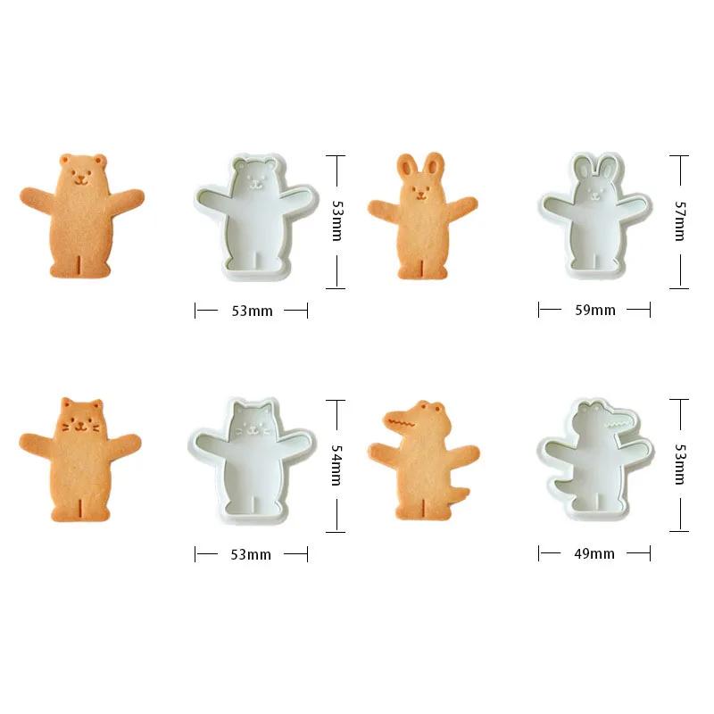 New Jam Sandwich Flowers Cookie Cutter 3D Christmas Biscuit Mould Pressable Fondant Stamp New Year Cake Decor Baking Supplies