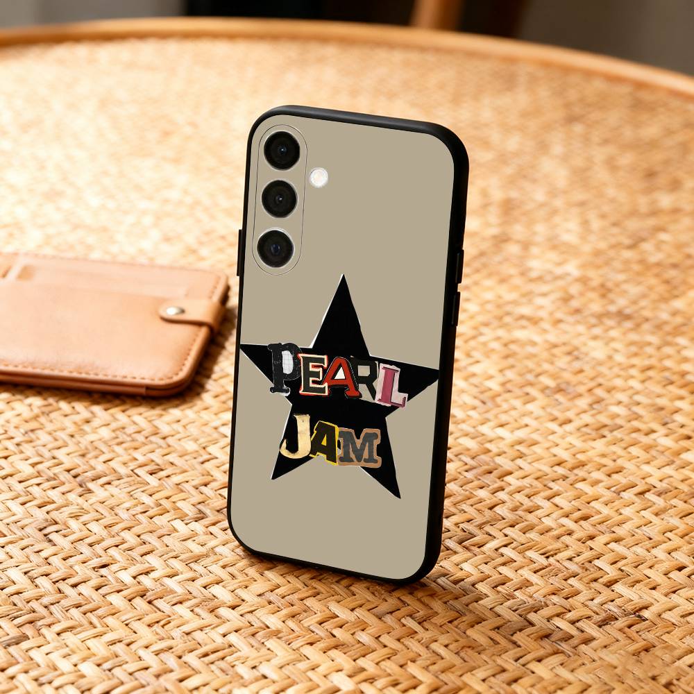 P-Pearl J-Jam Band Phone Case For Samsung A73,72,71,53,52,51,22,91,80, Soft Black Cover