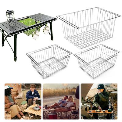 IGT Camping Drain Basket Table Panel Storage Basket Camping Folding Storage Basket for IGT Desktop Side Expansion Rack