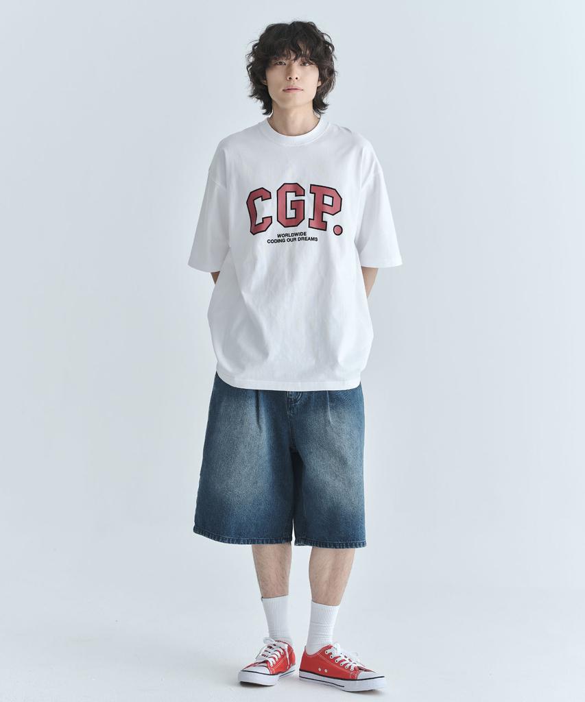 CGP Big Oversized Cgp Arch Logo Short Sleeve T-Shirt - White