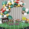 BiBo Football Balloon Garland Arch Kit - 147 Pcs Latex Balloons, 'Touchdown' Letter Balloons, Football Foil Balloons, Tablecloth for First Year Down