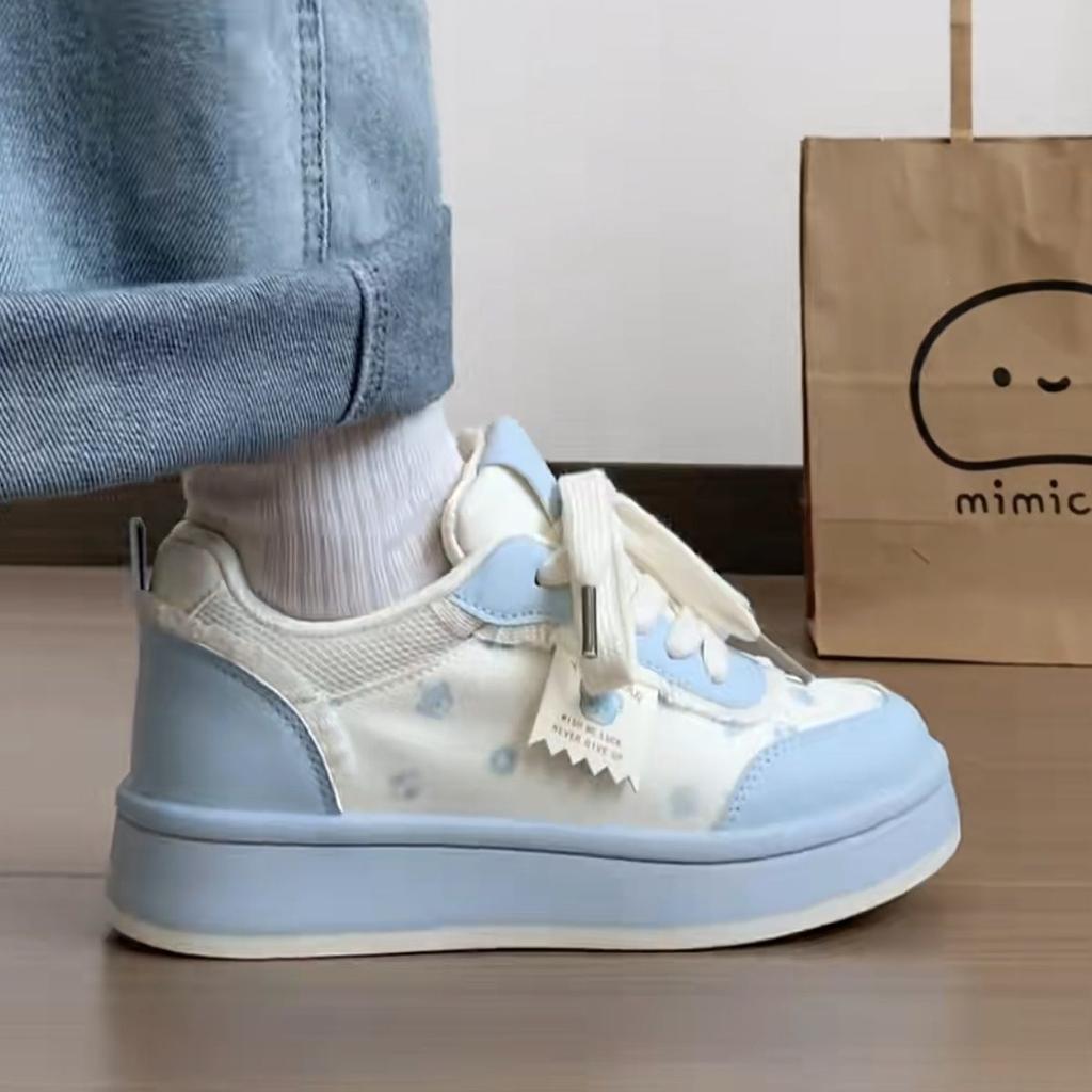 Dopamine summer breathable board shoes women's new platform white shoes trendy versatile niche bread shoes