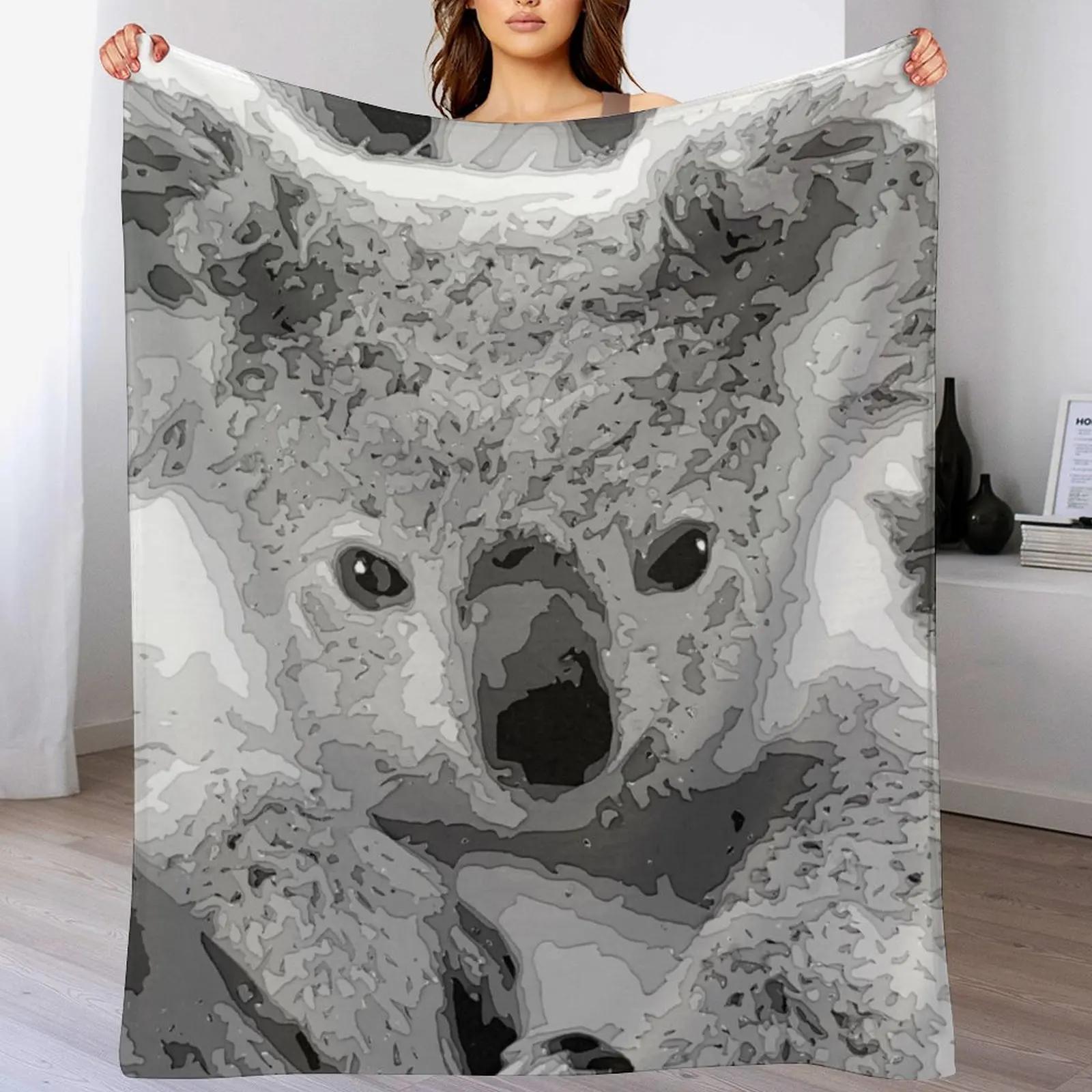 Koala, Koala Bear Paper art Throw Blanket Men s Soft Warm Throw Blanket for Couch Size: 75*100cm, Weight: 230 GSM