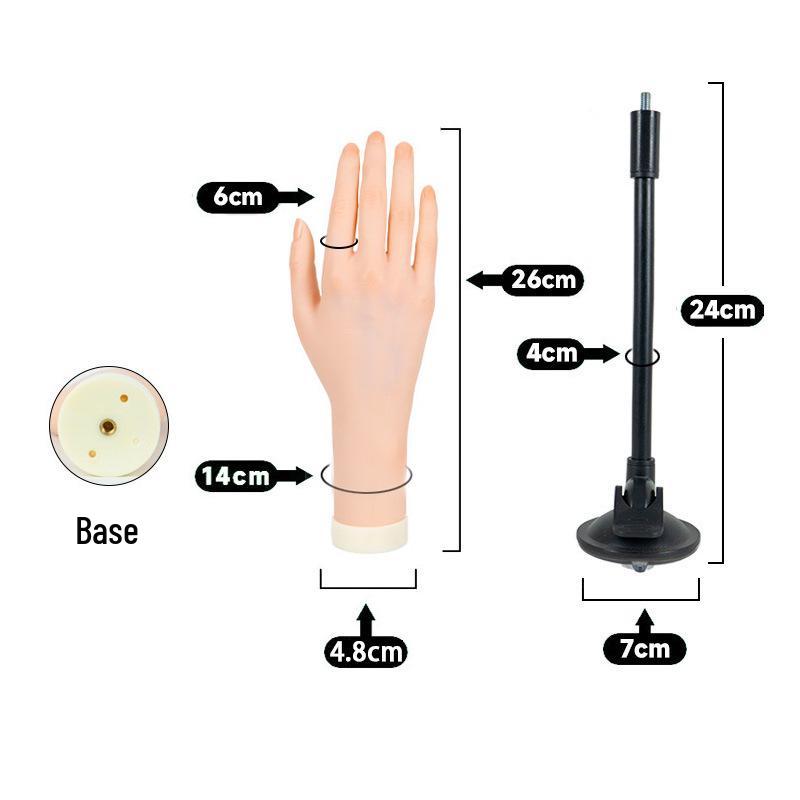 Beginner's Bendable Soft Fake Hand for Nail Art Display and Practice