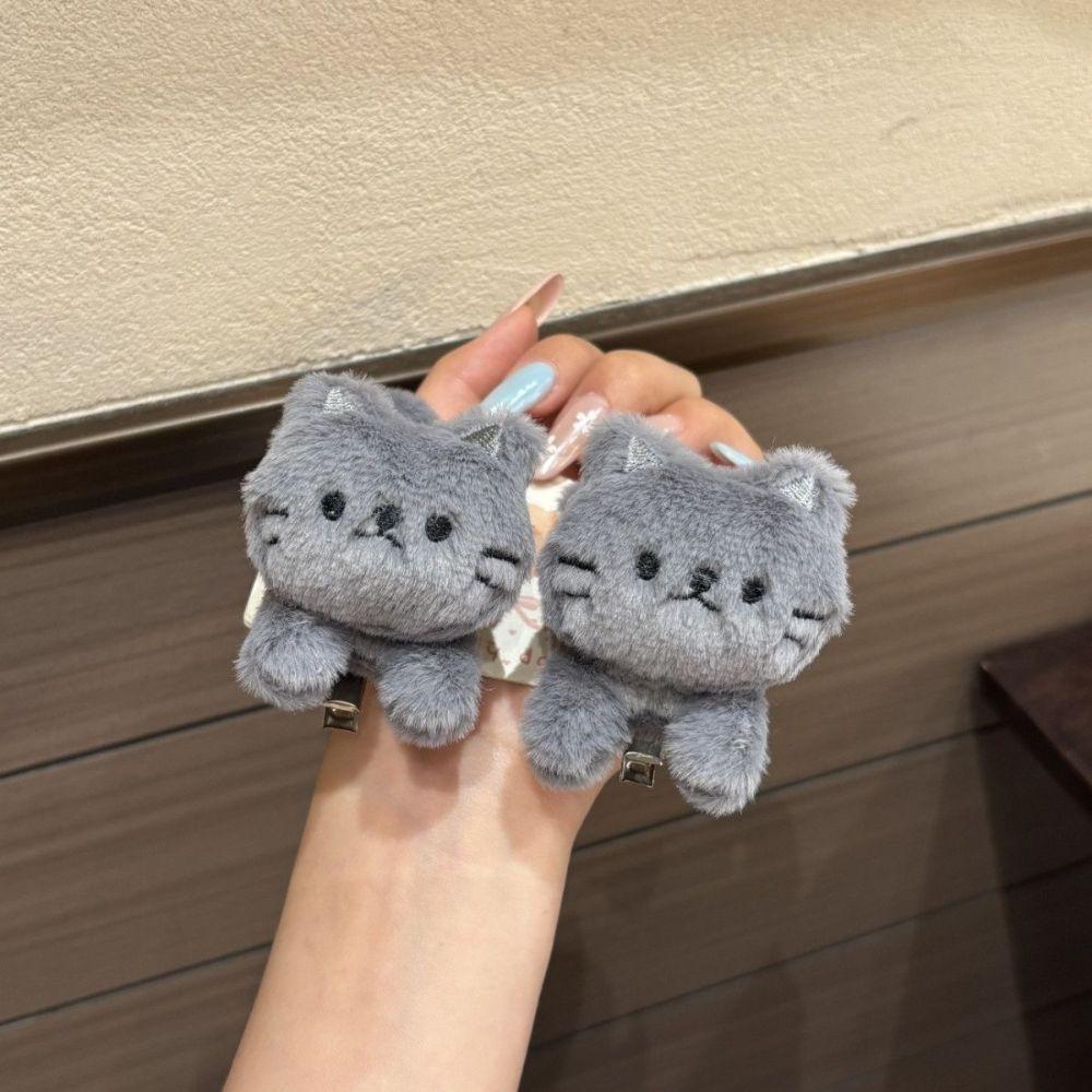 Pure Color Plush Small Hairpin Y2k Winter Hair Accessories Temperament Cute Duckbill Headwear