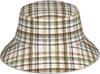 Khaki Coffee Plaid Print Bucket Hat Reversible Multicolored Fisherman Cap Packable Sun Hat for Men and Women