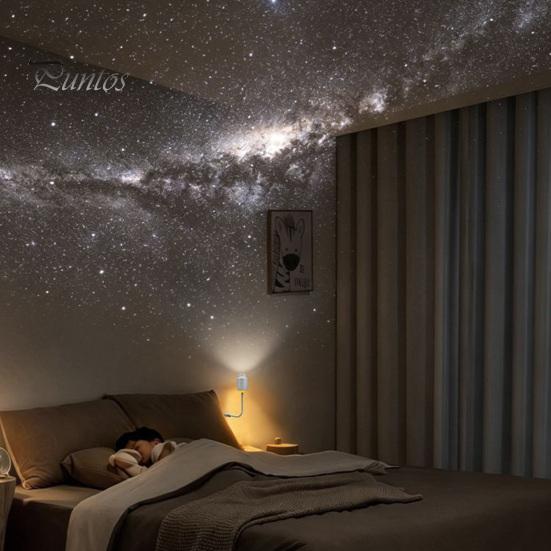 Compact Star Projector Lamp 2-in-1 Night Light, Starry Sky Ambient with Films, Kids Bedroom Decor USB Powered Dual-Mode for Sleep And Decoration
