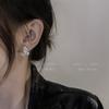 Super fairy exquisite full diamond butterfly earrings women's light luxury sweet high-end stud earrings Korean simple small exquisite earrings