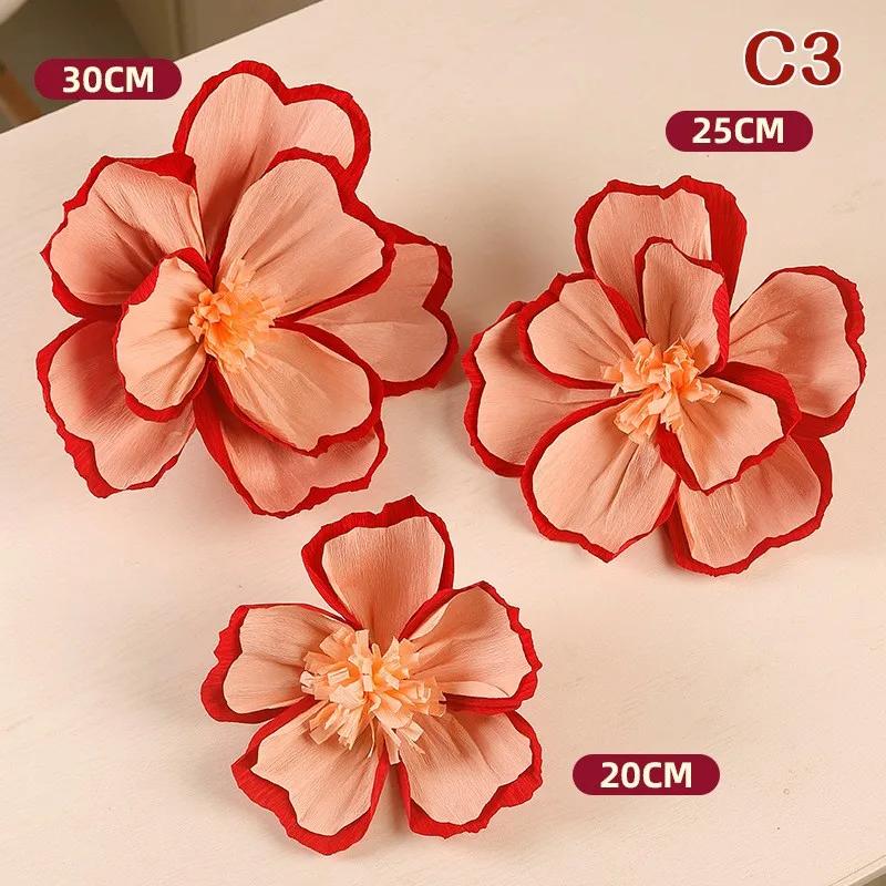 30cm Wrinkle Flower Wedding Room Background Wall Decor Chinese New Year Decoraiton Room Valentine's Day Gift Decor
