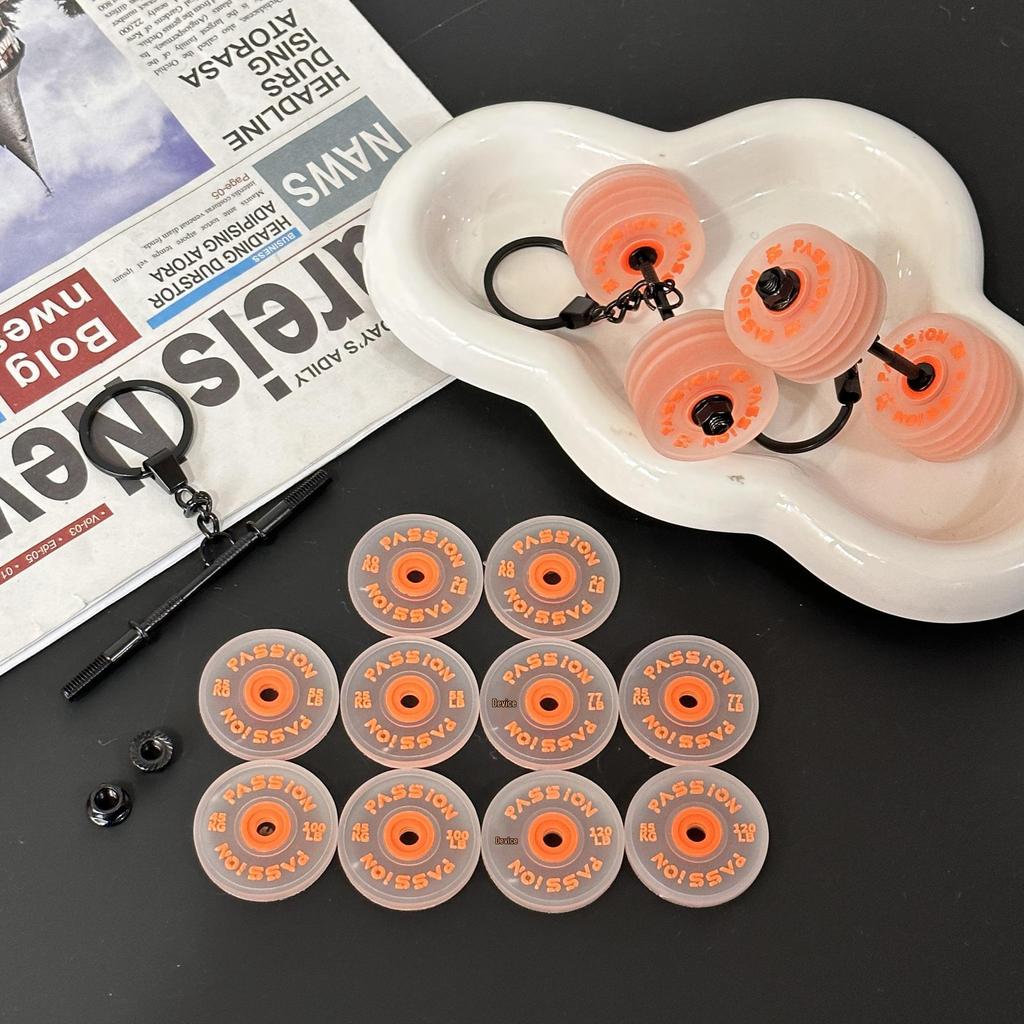 Fitness Series Gummi-Schlüsselanhänger: Hantel- & Kurzhantel-Anhänger für Geschenke