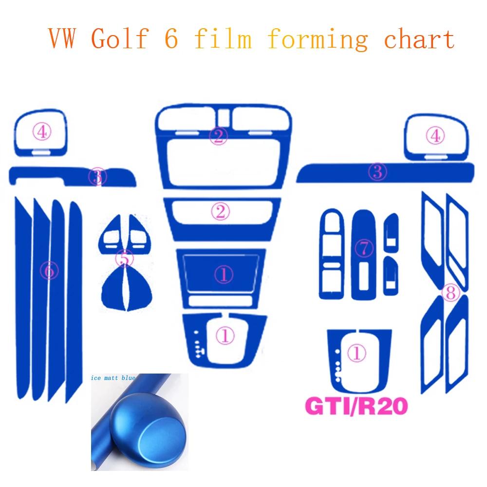 Car-Styling 5D Carbon Fiber Car Interior Center Console Color Change Molding Sticker Decals For Volkswagen VW Golf 6 GTI MK6 R20