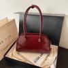 Luxury Shiny PU Shell Shoulder Bags Solid Zipper Grace High-quality Travel Bags for Women Fashion