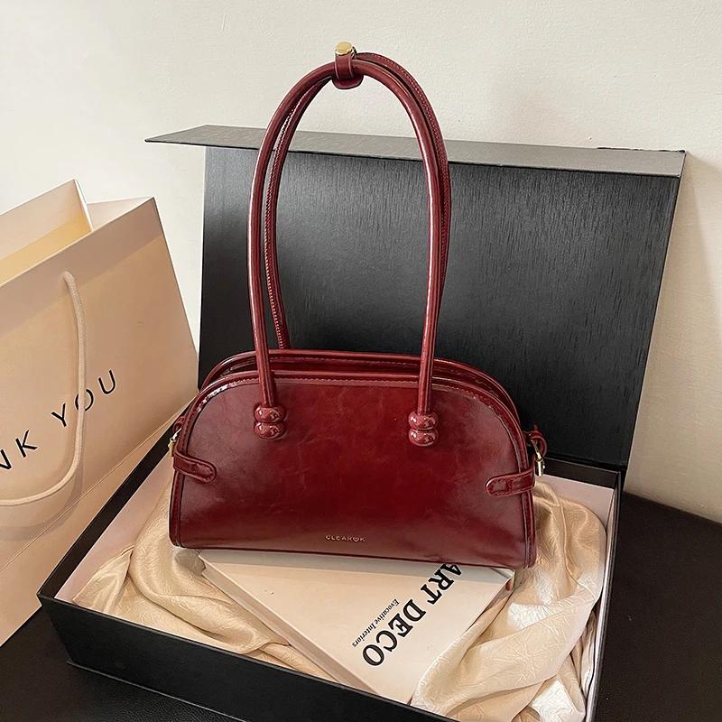 Luxury Shiny PU Shell Shoulder Bags Solid Zipper Grace High-quality Travel Bags for Women Fashion