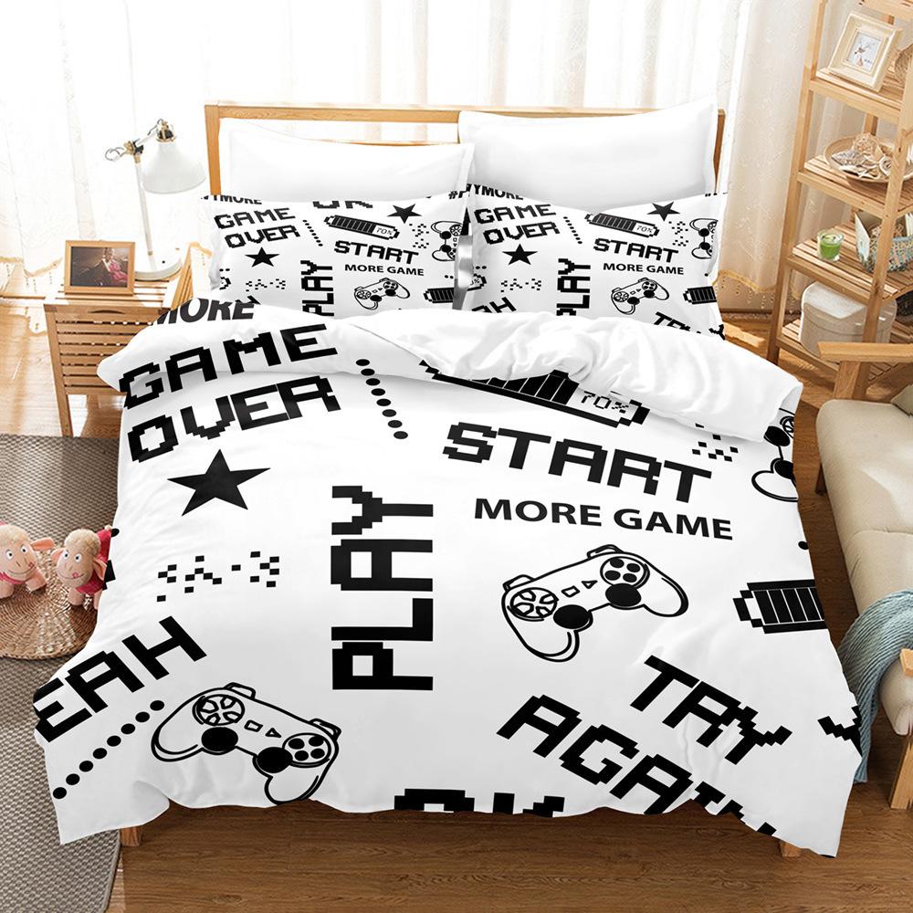3D Digital Printing Three-Piece Quilt Cover Gamepad Three-Piece Set