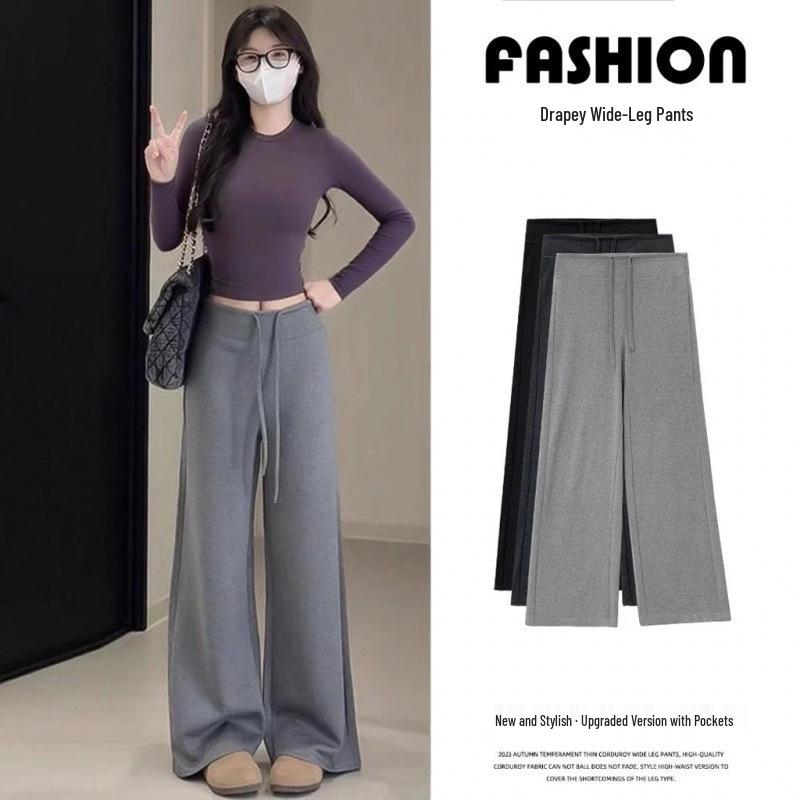 Autumn & Winter High-Waisted Maternity Wide Leg Pants 2XL