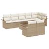 Garden Sofa Set with Storage 9 Pcs Beige Poly Rattan