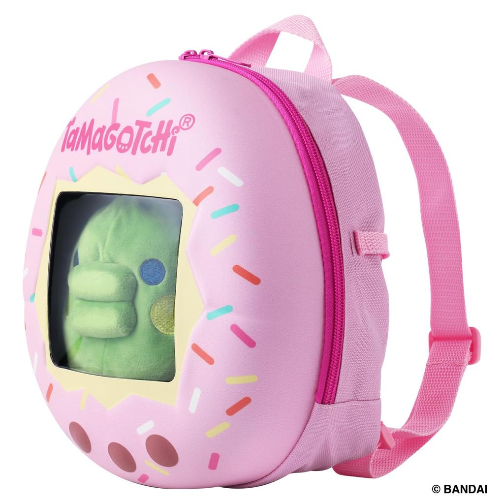 Tamagotchi Rolling Plush Toy with Backpack and [BANDAI] Mouth-Patch