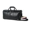Full Grain Leather Weekender Duffel Bag - Shoe Compartment