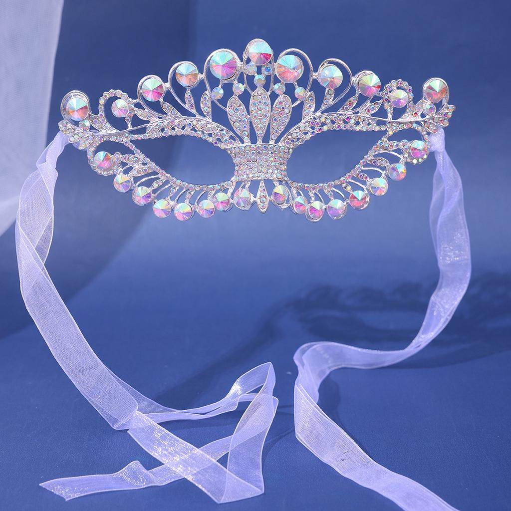 Women Crystal Masquerade Mask Rhinestone Fancy Mask Evening Party Mask for Masquerade Ball Banquet Cosplay