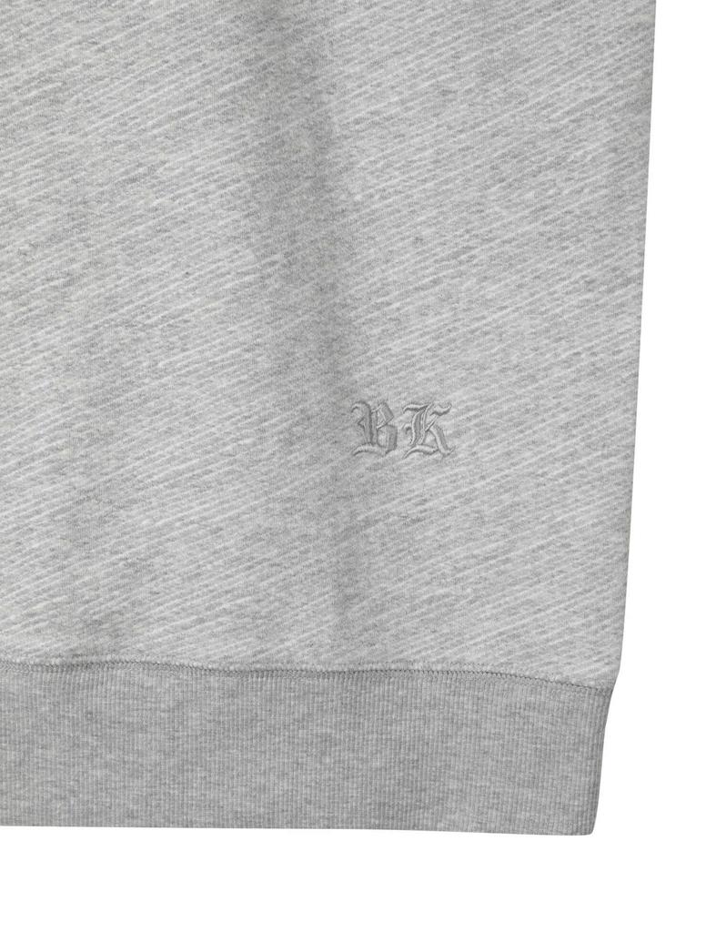 BUCKAROO Men'S Bias Ribbed Round Long Sleeve T-Shirt Melange Gray