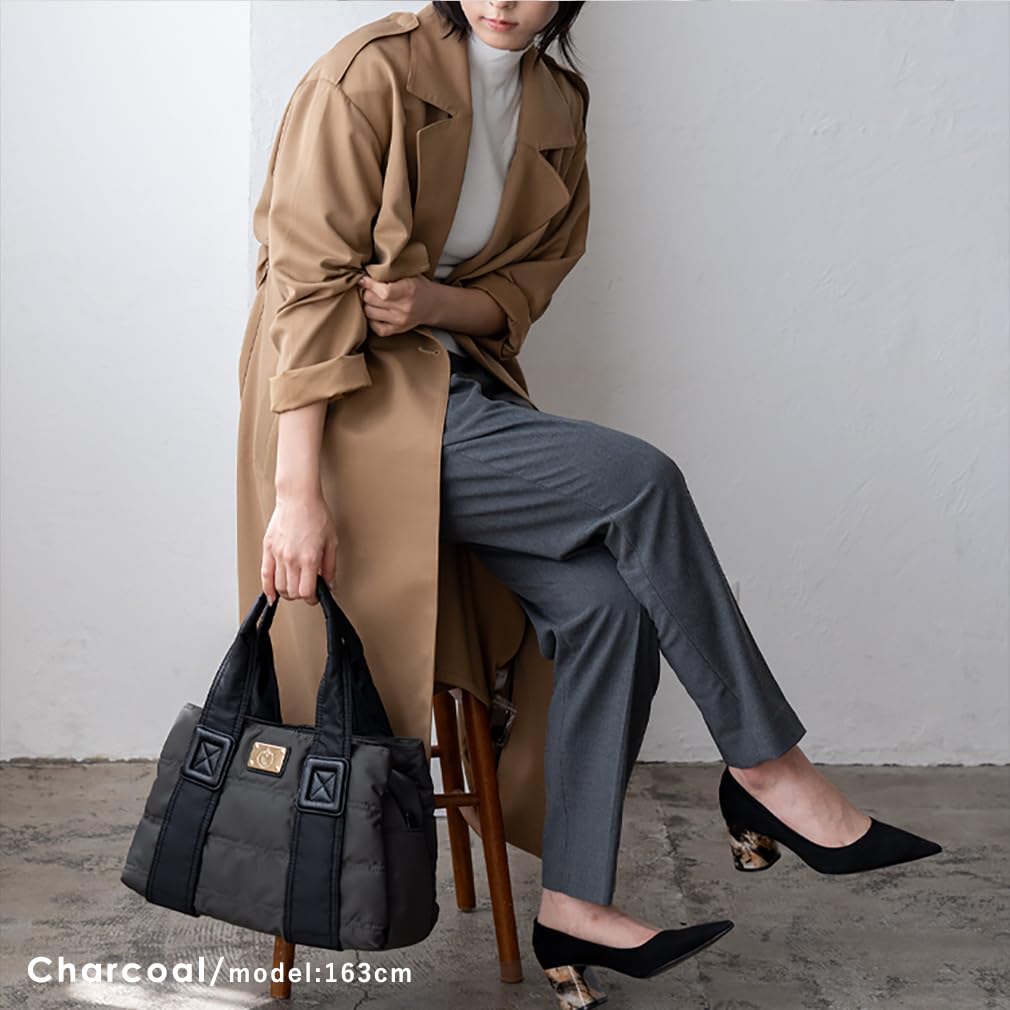 VITAFELICE Quilted Tote Bag (M) Women's Blov-vf0042 (Charcoal)