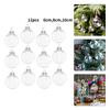 12 Pcs Clear Iridescent Glass Baubles Balls Christmas Tree Ornament DIY Decoration Hanging Pendant