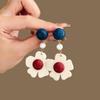 2025 New Retro Hong Kong Style Colorful Earrings: Luxury, High-End Studs, Exaggerated Fashion for Women