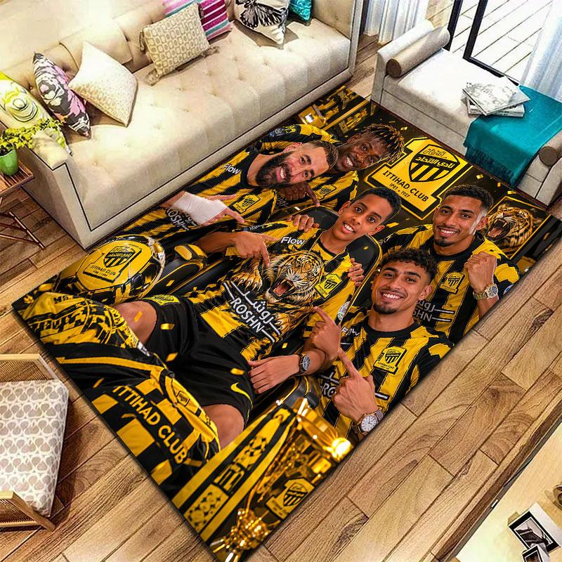 Al-Ittihad FC Carpet Rug for Living Room Bedroom Home Sofa Decoration,Kids play Non-slip Floor Mat