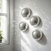 5 Pezzi Specchio Metallico Palla da Discoteca Arte da Parete Semicerchio a Cupola Decorazione da Parete Disco Soggiorno