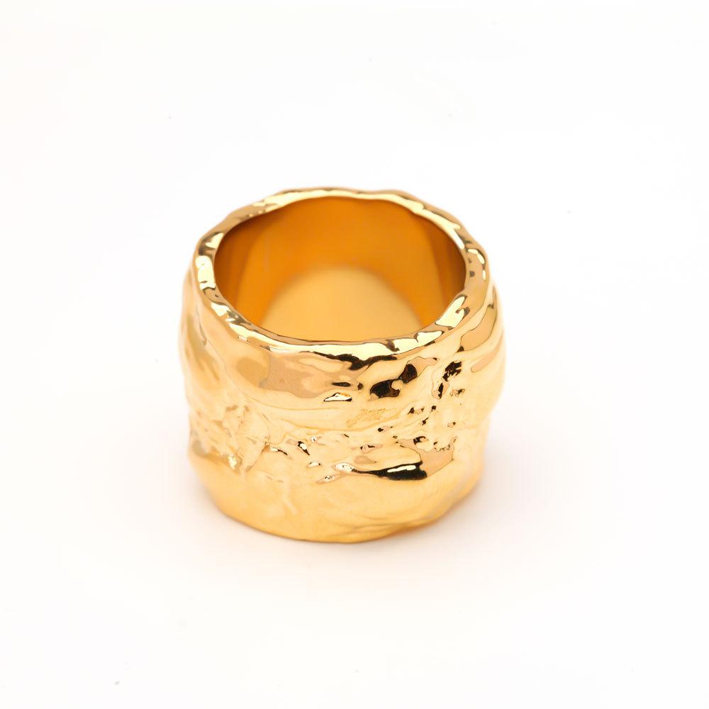 Lava texture ring ins niche design fashionable personalized ring exaggerated European and American jewelry