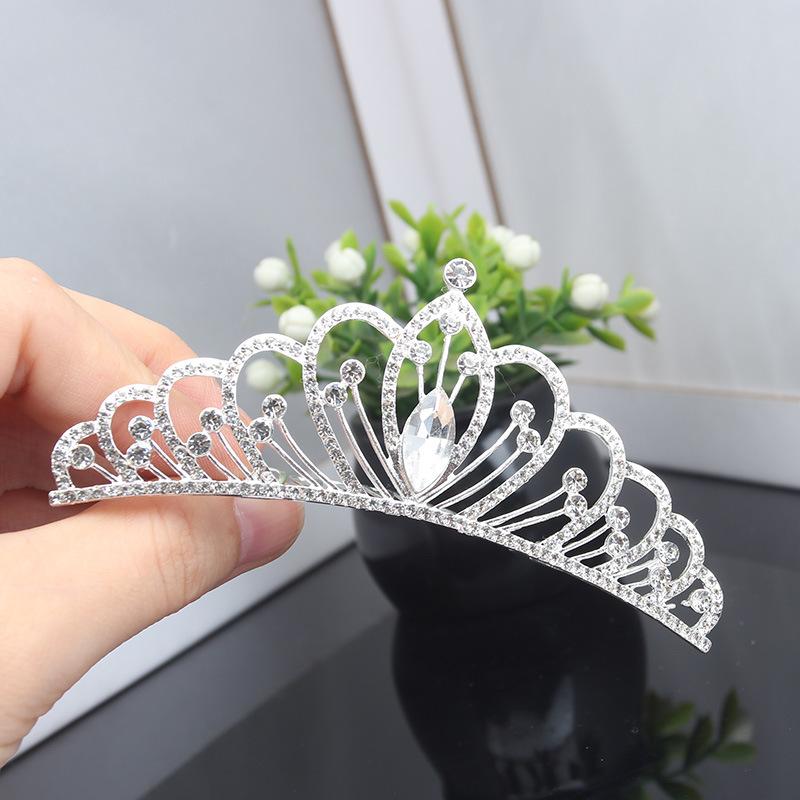 Children'S Crown Little Princess Rhinestone Hair Comb Little Girl Birthday Gift Children'S Show Hair Accessories Headdress