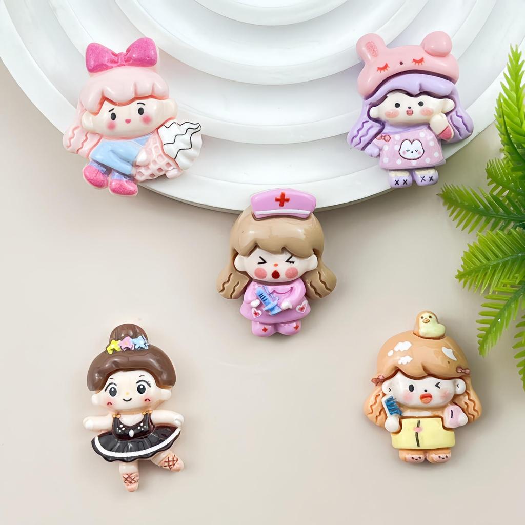Dancing Girl Resin Accessories: Handmade Hair Clips, Phone Case Charms, Shoe Buckles, Fridge Magnets, Cup Stickers, Ornaments.