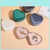 Heart Shaped Jewelry Box With Velvet Fabric Portable Storage For Gift And Travel Use