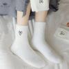 Women's Mink Velvet Socks Mid-tube Autumn and Winter Plush Thickened Socks Furry Love Black and White Sleep Plush Socks