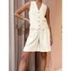 Loose Single Brewed Vest Shorts Set Loose Single Breasted Vest Shorts Suit