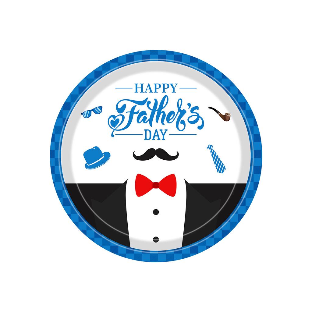 Father'S Day Themed Party Decorations Disposable Cutlery Set Paper Plate Paper Cup Paper Towel Tablecloth Banner